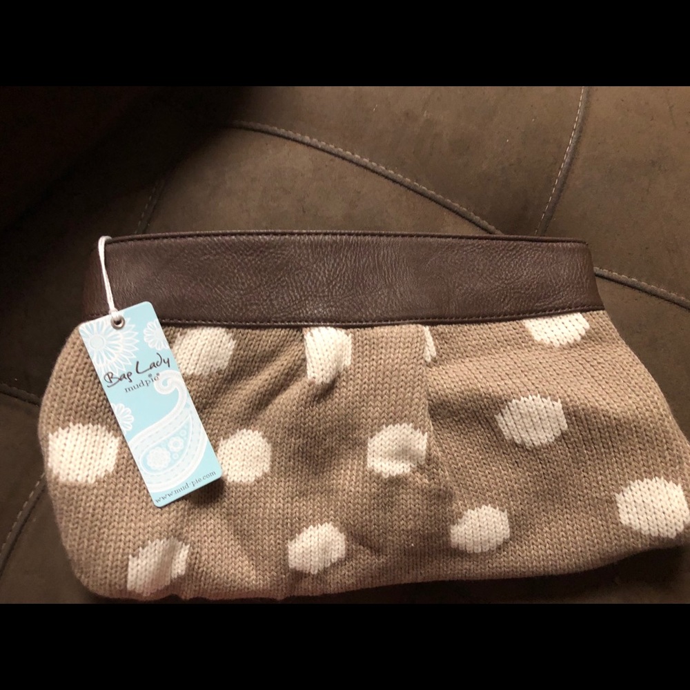 Mud pie polka dot knit clutch